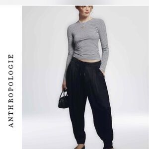 anthropologie black harem pants nwot xs